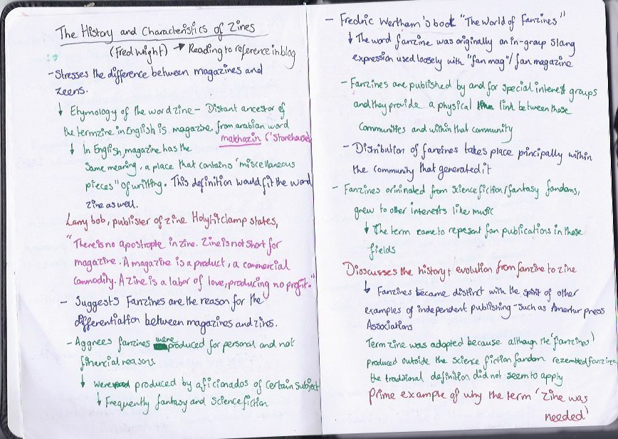 research notes page 1